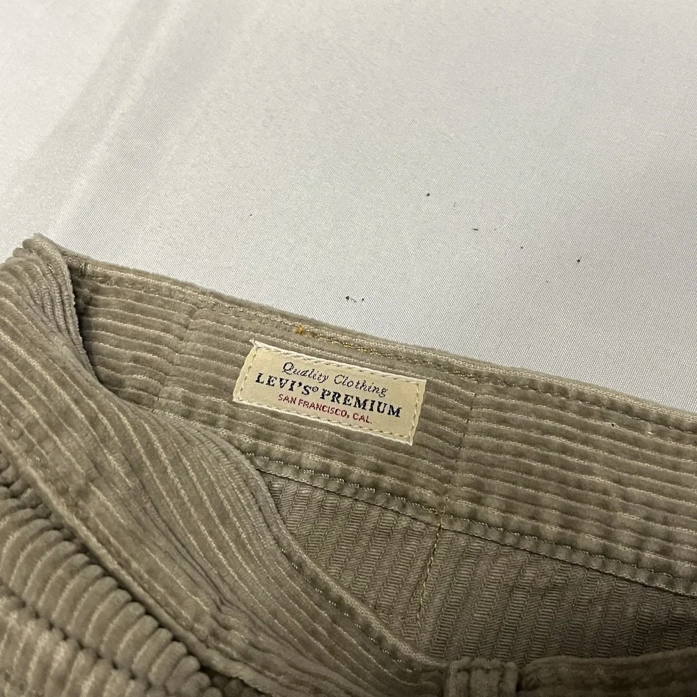 Levis Premium 578 Baggy Corduroy Pants Mens 34x30 (Fits 34x28) Beige Tan Skate